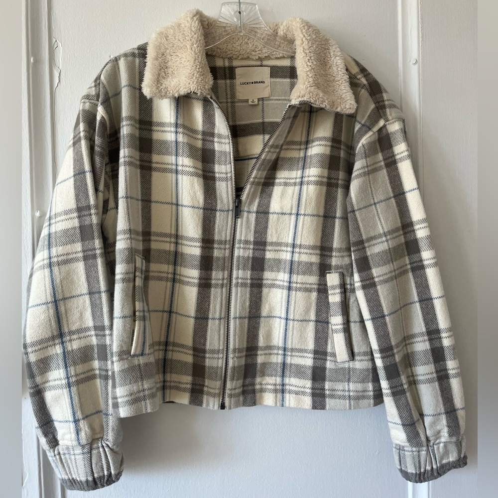 Lucky Brand Flannel Zip Up Jacket - Small
